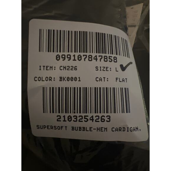 J. Crew Super-Soft Bubble Hem Crewneck Cardigan Black NWT size Large - Picture 8 of 8